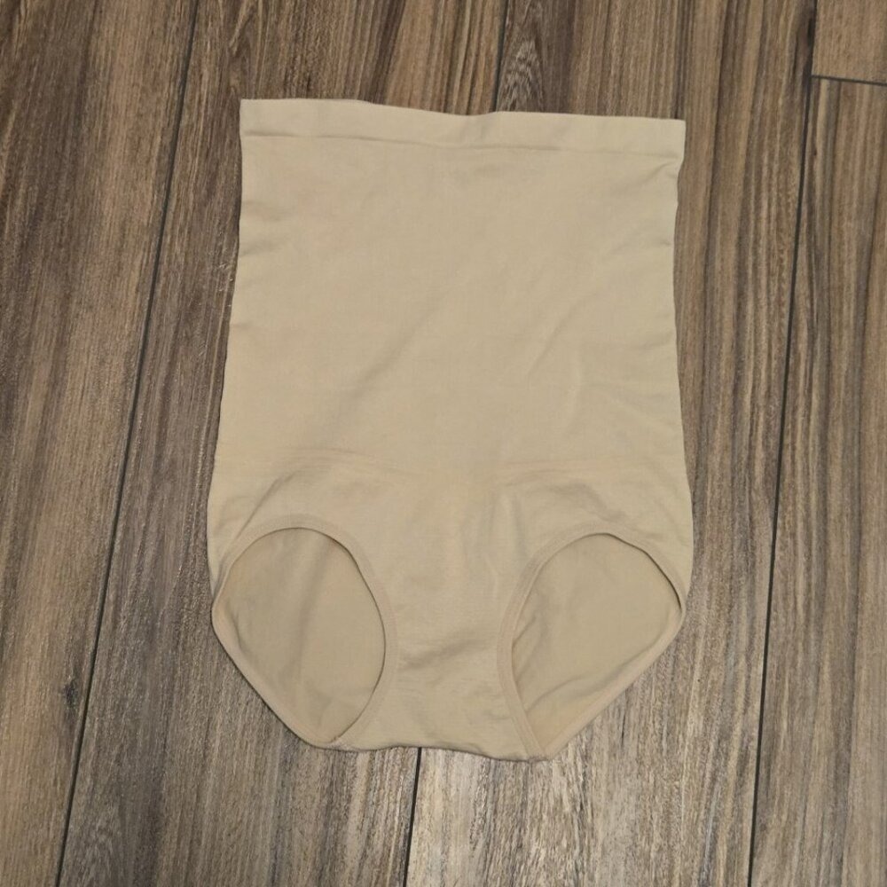 High Waist Tummy Control Shapewear Briefs Nude Seamless Body Shaper Panties Med